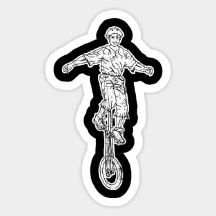 Funny Freaky Giraffe Unicyclist Artist Sticker